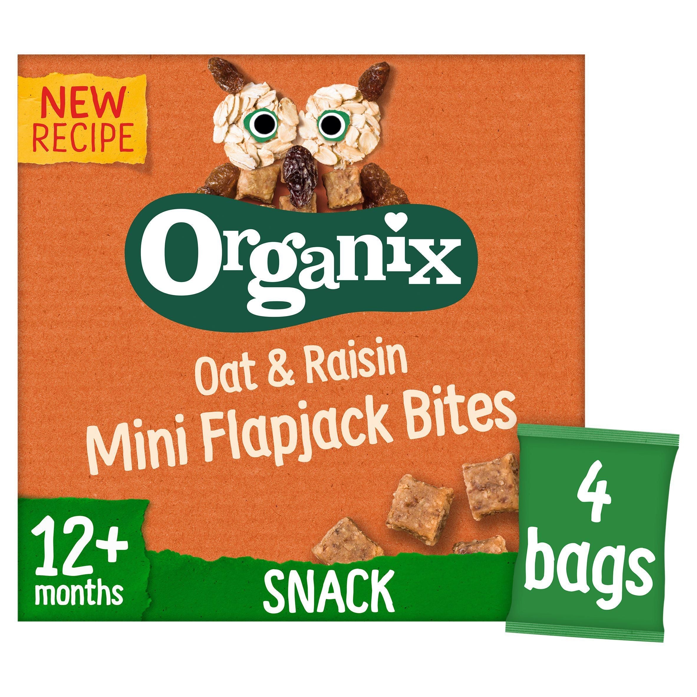 Organix Oat &amp;amp; Raisin Mini Flapjack Bites 12+ Months 4x20g