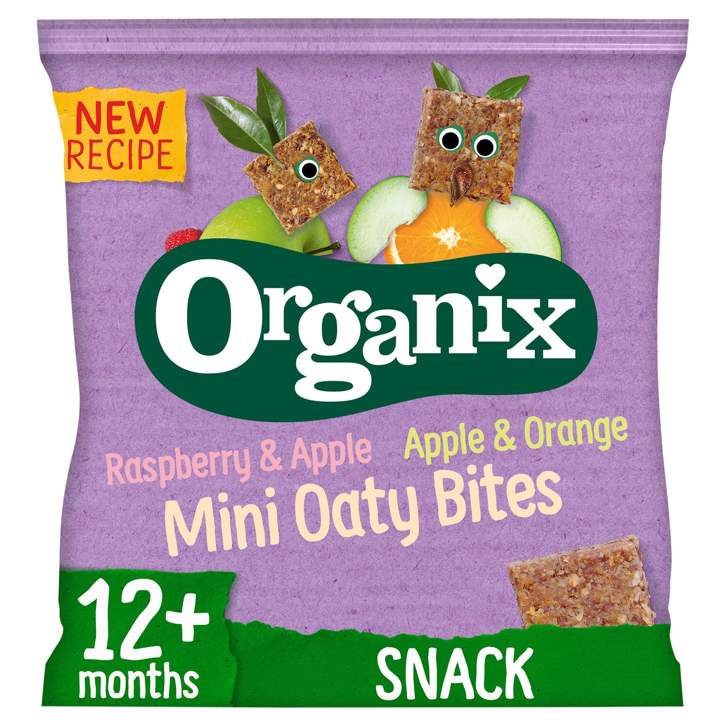 Organix Raspberry Apple &amp;amp; Orange Mini Oaty Bites 110g
