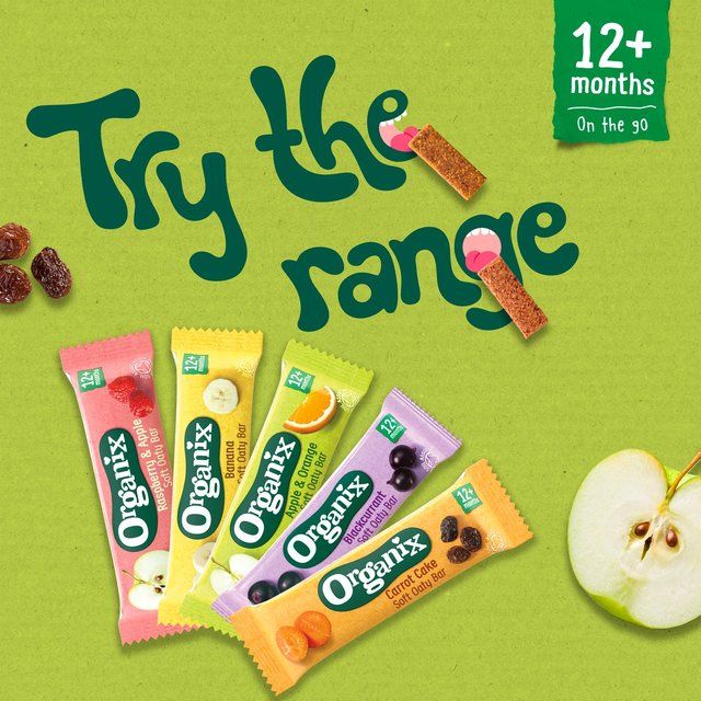 Organix Raspberry &amp;amp; Apple Organic Soft Oaty Bars Toddler Snack Multipack   6 x 23g