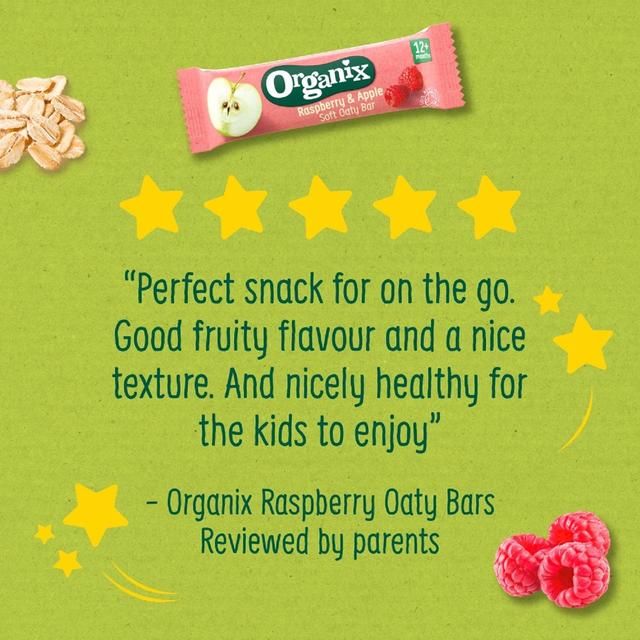 Organix Raspberry &amp;amp; Apple Organic Soft Oaty Bars Toddler Snack Multipack   6 x 23g