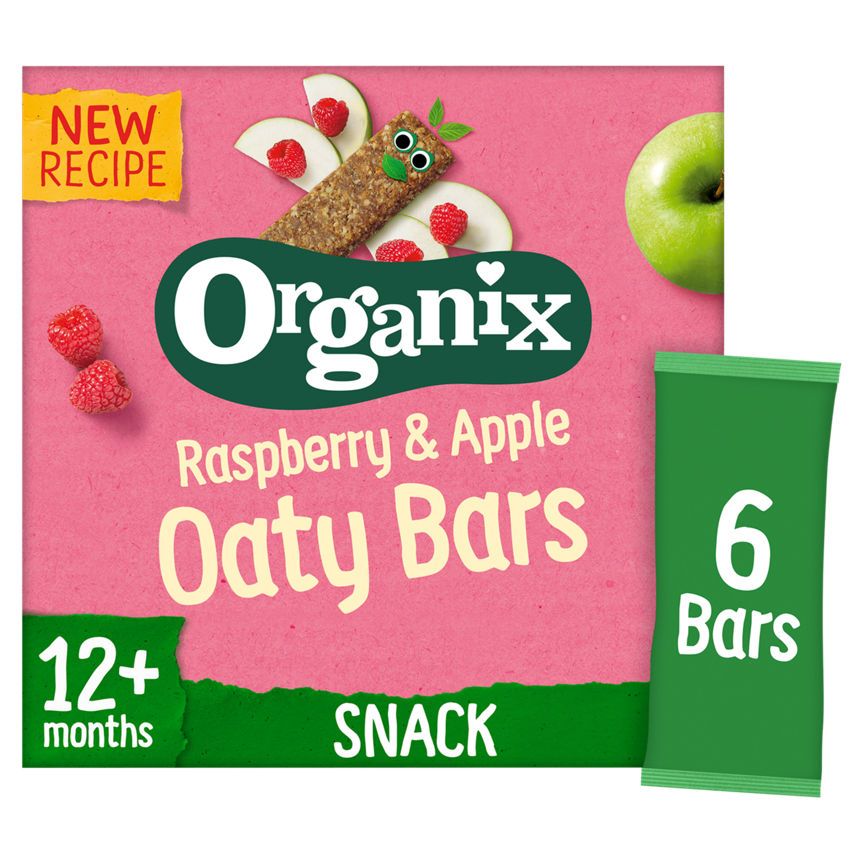 Organix Raspberry &amp;amp; Apple Soft Oaty Bars 12+ Months 6 x 23g (138g)