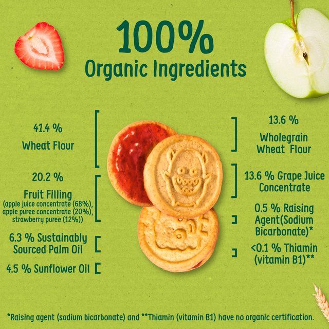 Organix Strawberry &amp;amp; Apple Organic Jammie Monsters Toddler &amp;amp; Kids Multipack   8 x 8g