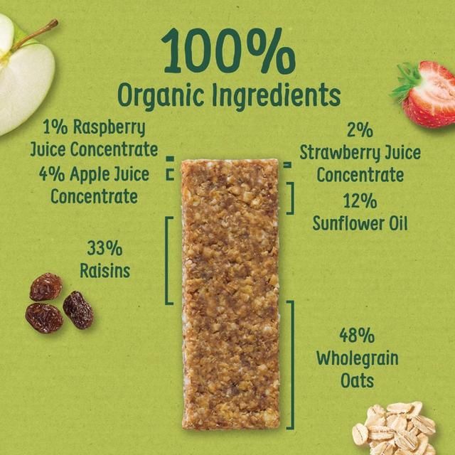 Organix Strawberry &amp;amp; Apple Organic Soft Oaty Bars Toddler Snack Multipack   6 x 23g