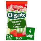 Organix Strawberry &amp;amp; Apple Puffcorn 12 months toddler snack   4 x 10g