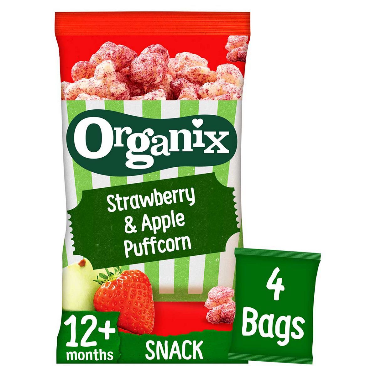 Organix Strawberry &amp;amp; Apple Puffcorn 40g (4x10g)