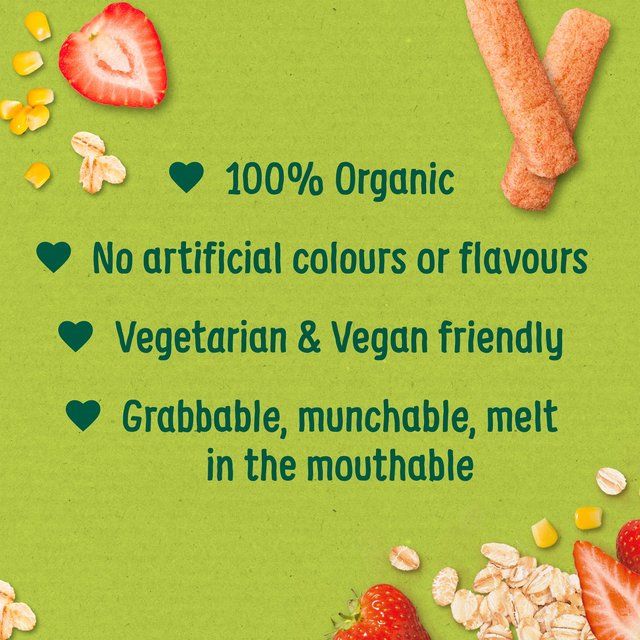 Organix Strawberry Weaning Wands Organic Baby 6 months+ snack   25g