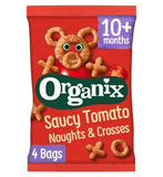 Organix Tomato Noughts &amp;amp; Crosses Toddler Snack Corn Puffs Multipack 4x15g