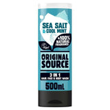 Original Source Sea Salt &amp;amp; Cool Mint 3 in 1 Hair Face and Body Wash for Men   500ml