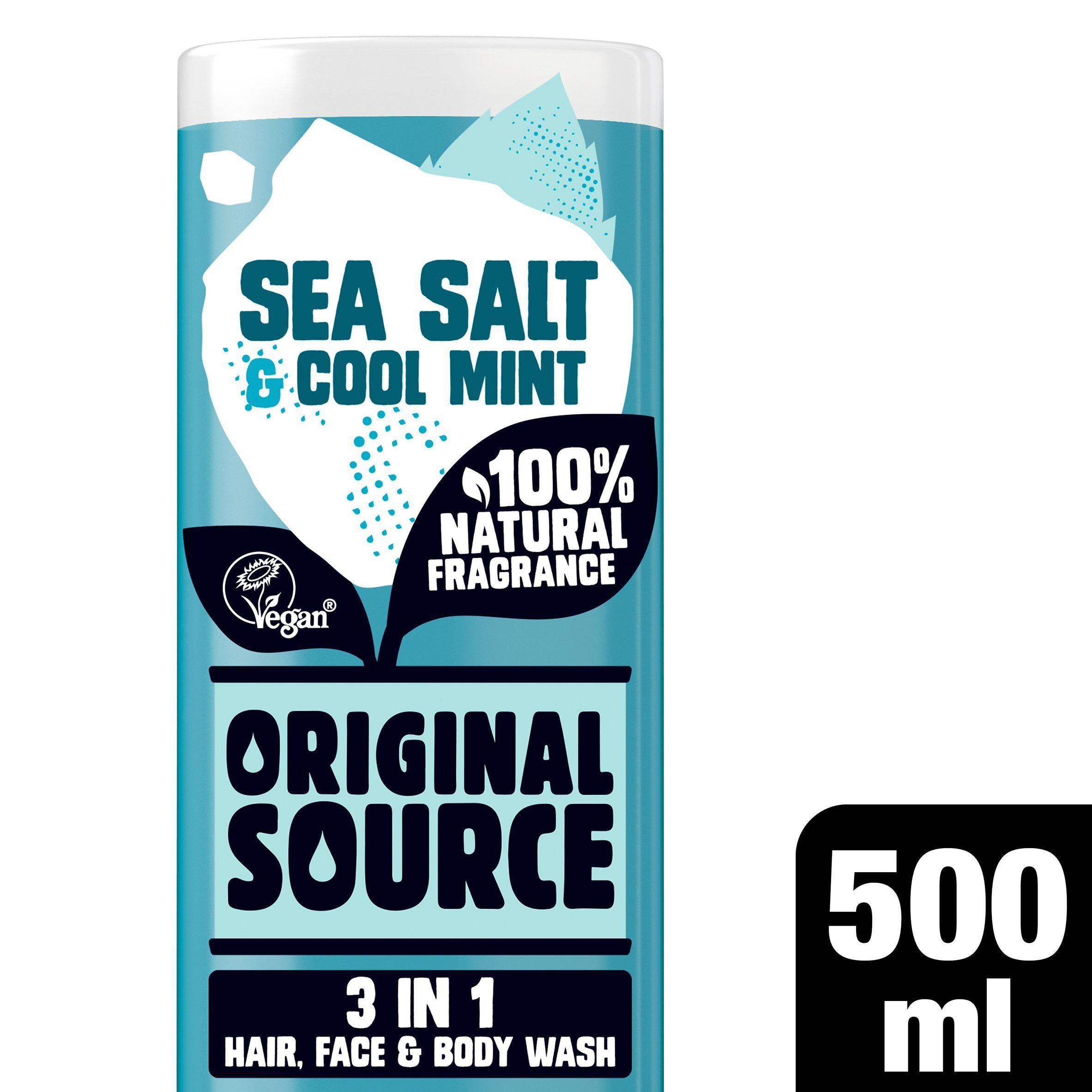 Original Source Sea Salt Cool Mint 3 In 1 Hair Face &amp;amp; Body Wash 500ml