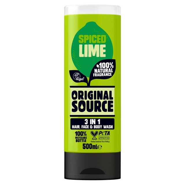 Original Source Spiced Lime 3 in 1 Hair Face and Body Wash for Men   500ml