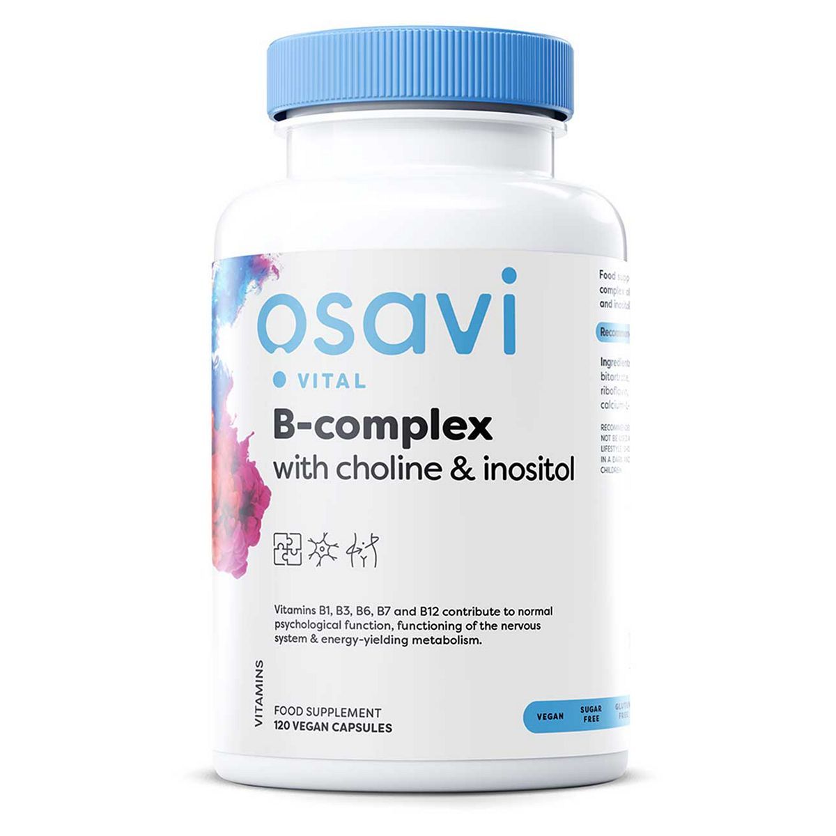 Osavi B-Complex with Choline &amp;amp; Inositol - 120 vegan caps