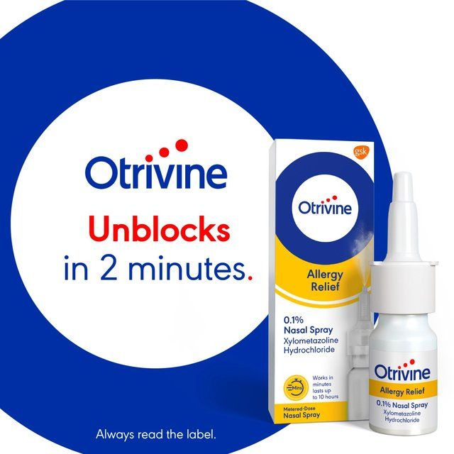 Otrivine Allergy Hayfever &amp;amp; Blocked Nose Relief Nasal Spray   10ml