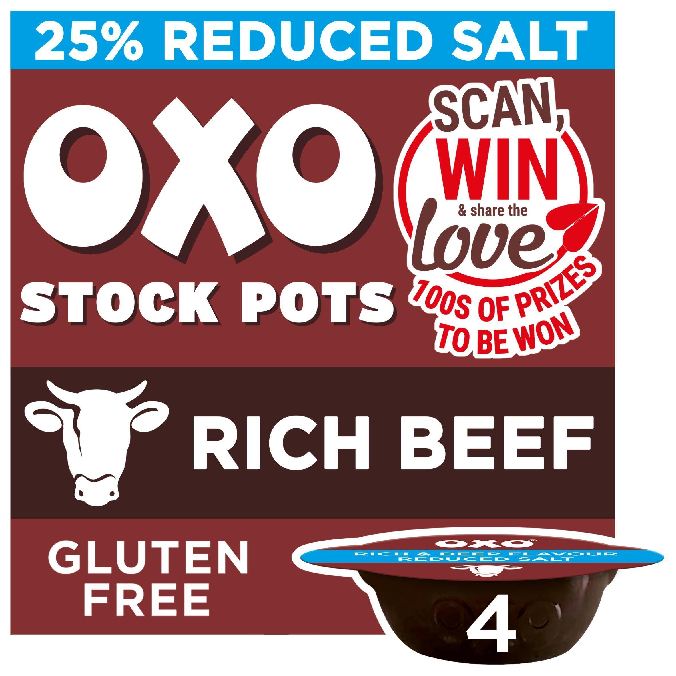Oxo Reduced Salt Beef with Onion &amp;amp; Rosemary Stock Pots x4 80g