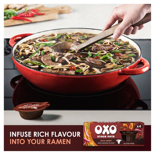 Oxo Stock Pots Rich Beef with Rosemary &amp;amp; Onion   4 x 20g