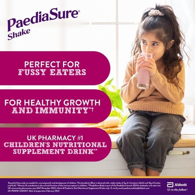 PaediaSure Shake Strawberry Nutritional Supplement Powder 1-10 Yrs    400g