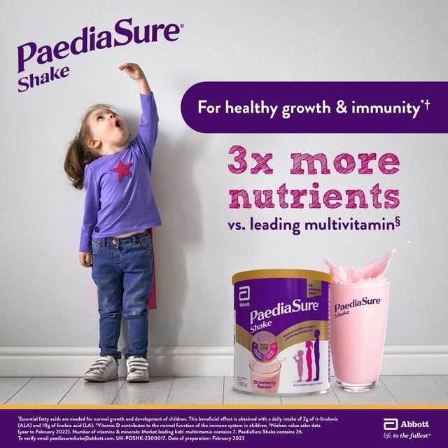 PaediaSure Shake Strawberry Nutritional Supplement Powder 1-10 Yrs    400g