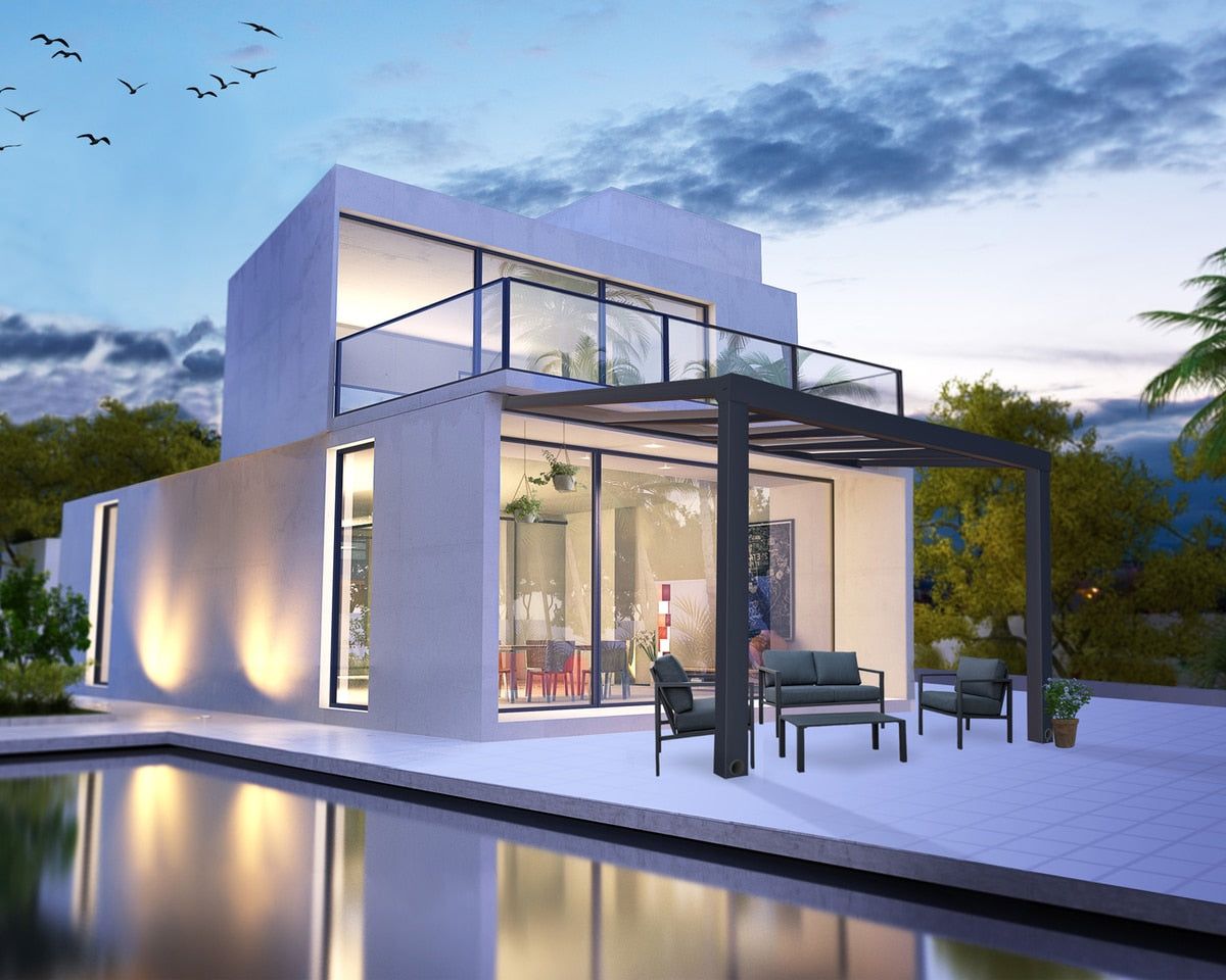 Palram Canopia Stockholm 11ft 2&amp;quot; x 12ft 2&amp;quot; (3.4 x 3.7m) Aluminium Patio Cover