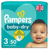 Pampers Baby-Dry Nappies Size 3 (6-10kg) Essential Pack   50 per pack