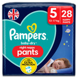 Pampers Baby Dry Night Nappy Pants Essential Pack Nappies Size 5, 12kg-17kg x28