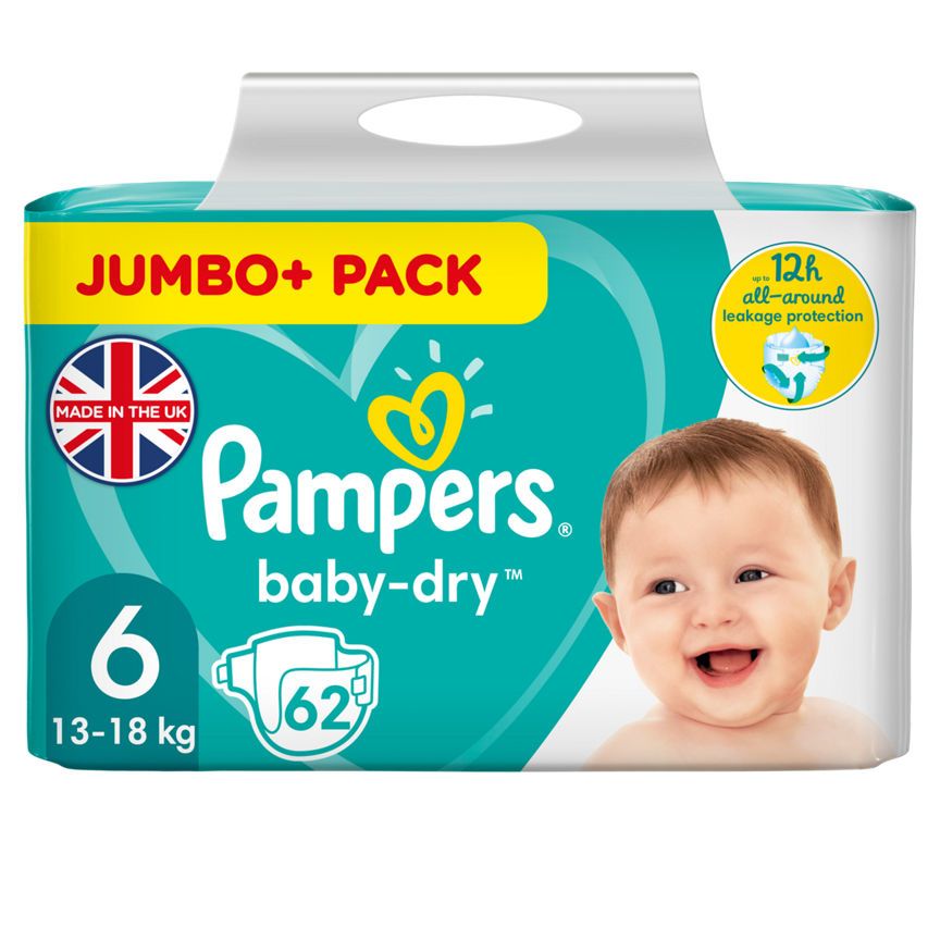 Pampers Baby-Dry Size 6 Nappies Jumbo+ Pack