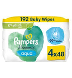 Pampers Harmonie Aqua Baby Wipes Plastic Free 4 Packs = 192 Wipes