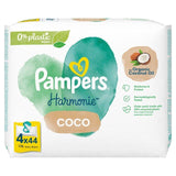 Pampers Harmonie Coco Baby Wipes X4   4 x 44 per pack
