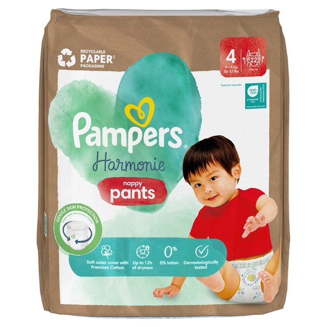 Pampers Harmonie Nappies Pants Size 4 Essential Pack   22 per pack