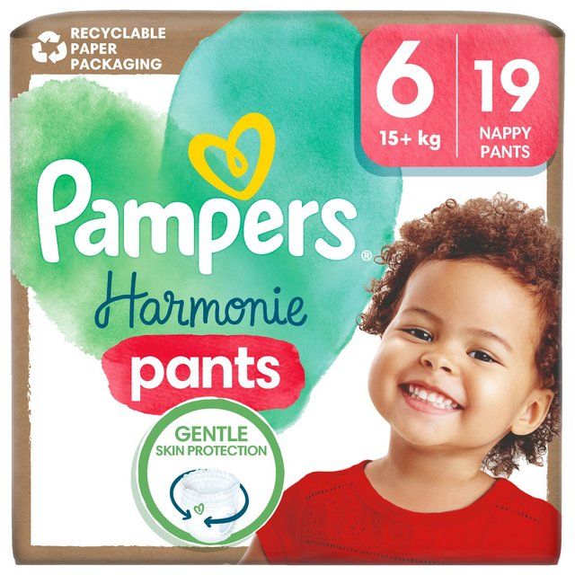 Pampers Harmonie Nappies Pants Size 6 Essential Pack   19 per pack