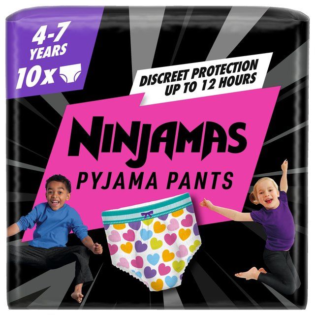 Pampers Ninjamas Pyjama Pants Girls 10 Pyjama Pants 4-7 Years 17-30kg    10 per pack