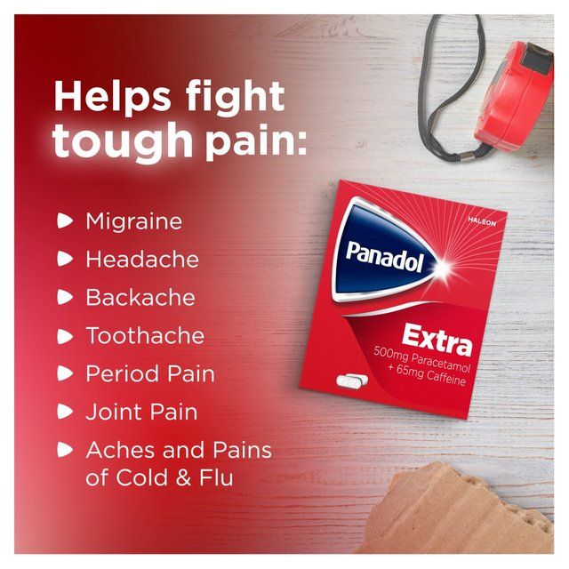 Panadol Extra Advance 500mg Paracetamol Caffeine Pain Relief Tablets   16 per pack