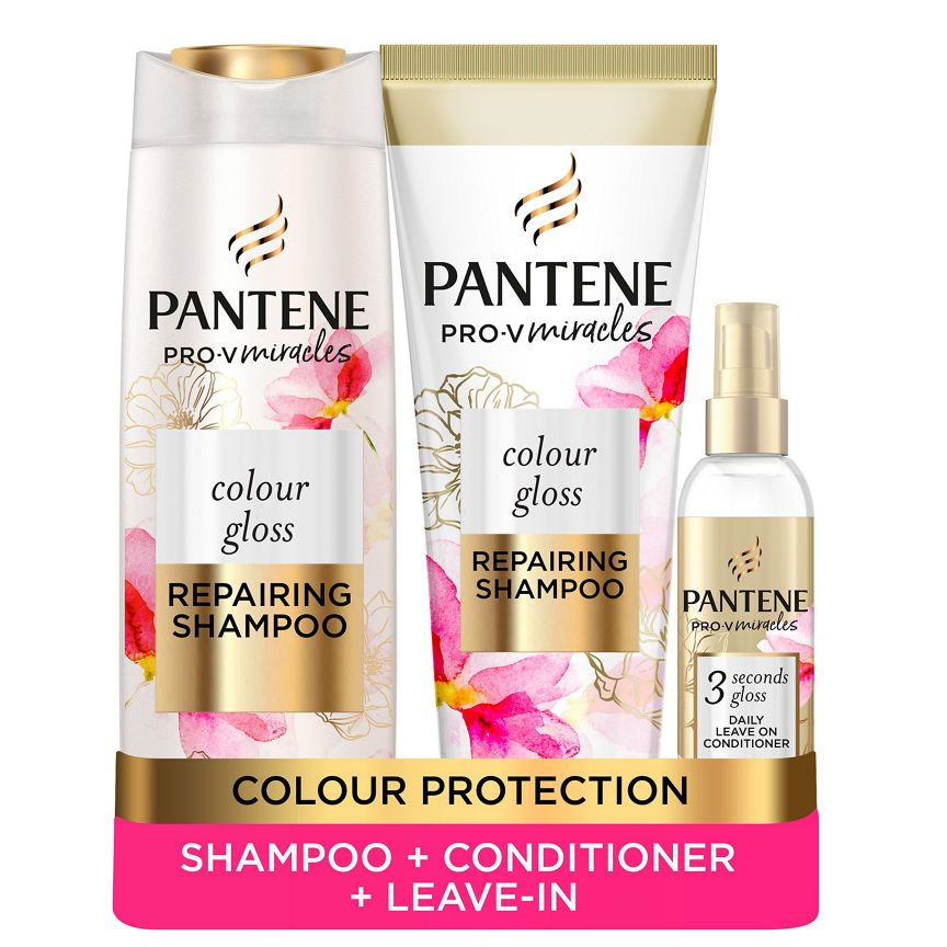 Pantene Colour Gloss Shampoo, Conditioner &amp;amp; Leave-In Conditioner Bundle