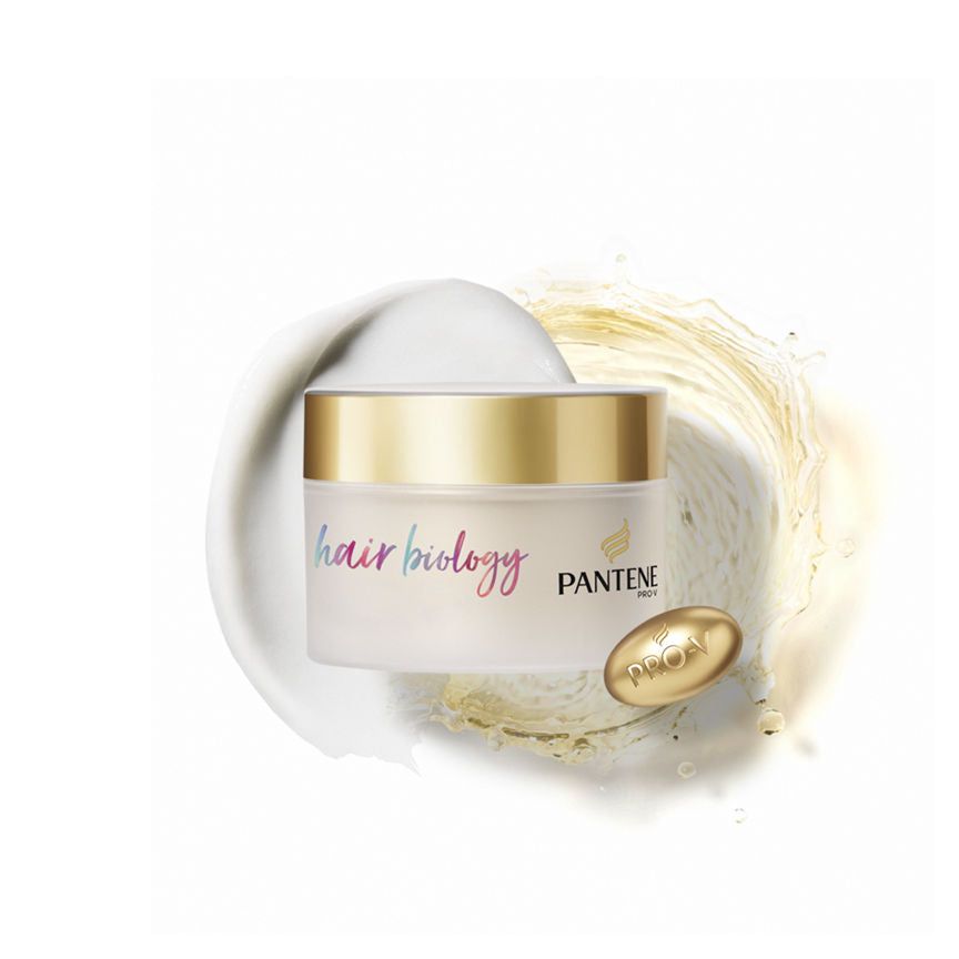 Pantene Hair Biology De-frizz &amp;amp; Illuminate Hair Mask For Frizzy, Dry, Coloured Hair