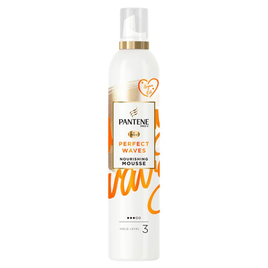 Pantene Pro-V Perfect-Waves Nourishing &amp;amp; Heat Protection Hair Mousse, With Argan Oil