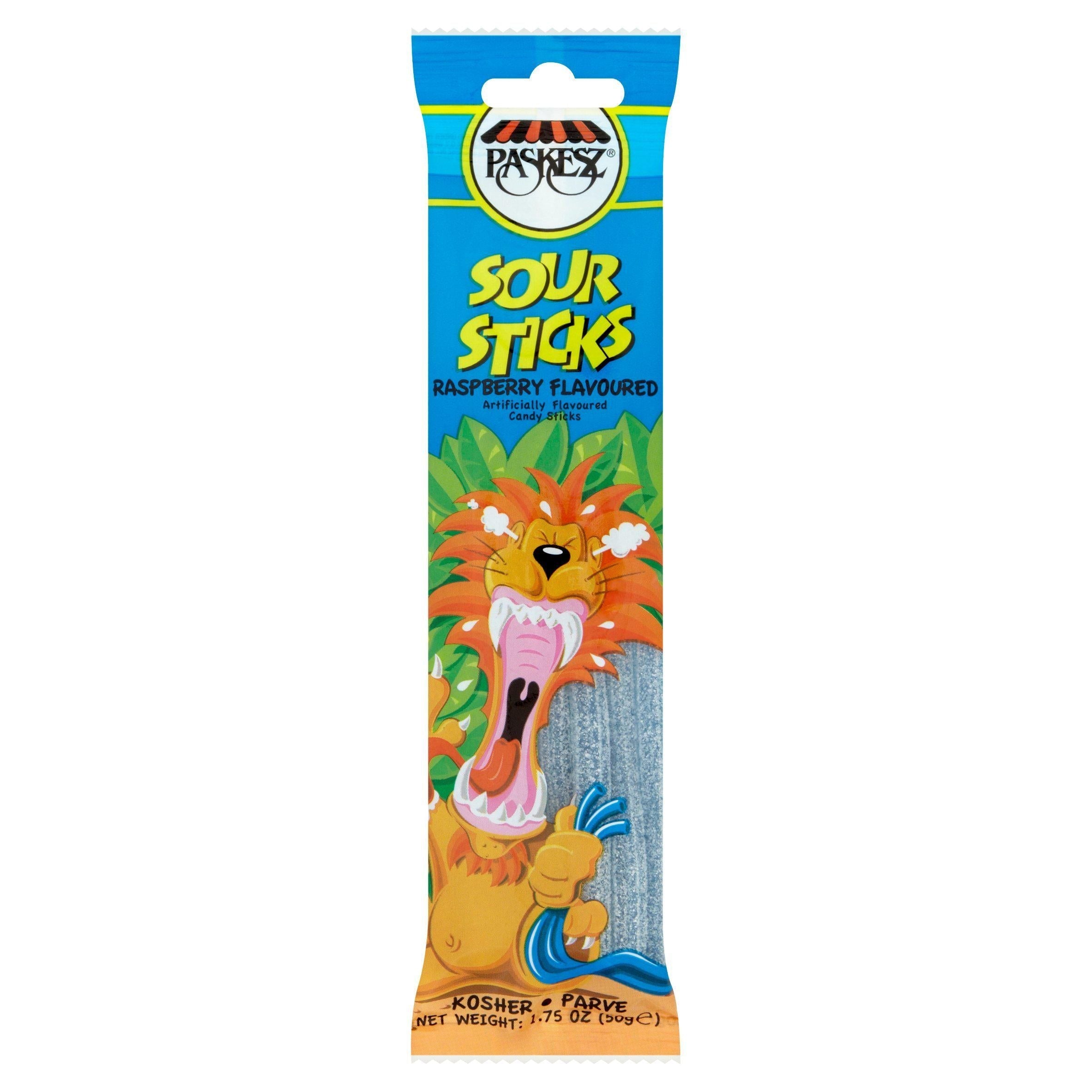Paskesz Sour Sticks, Raspberry 50g