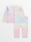 Pastel Ombre Knitted Cardigan &amp;amp; Leggings Set Up to 3 mths