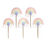 Pastel Rainbow Cupcake Toppers   12 per pack