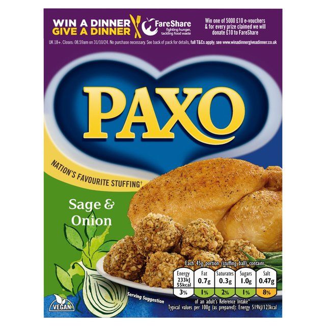 Paxo Sage &amp;amp; Onion Stuffing Mix   170g