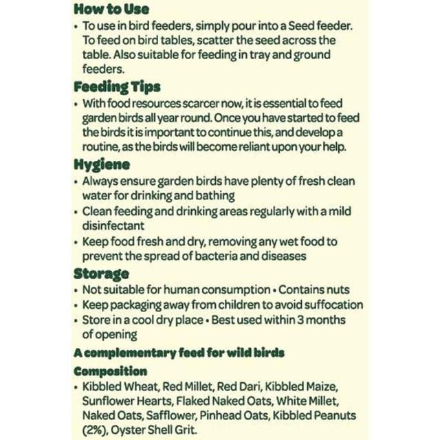 Peckish Complete Seed And Nut No Mess Wild Bird Food Mix   12.75kg