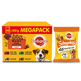 Pedigree Adult Wet Dog Food Pouches Jelly &amp;amp; Schmackos Dog Treats Bundle