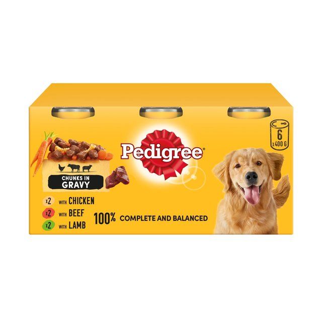 Pedigree Adult Wet Dog Food Tins Country Casseroles in Gravy    6 x 400g