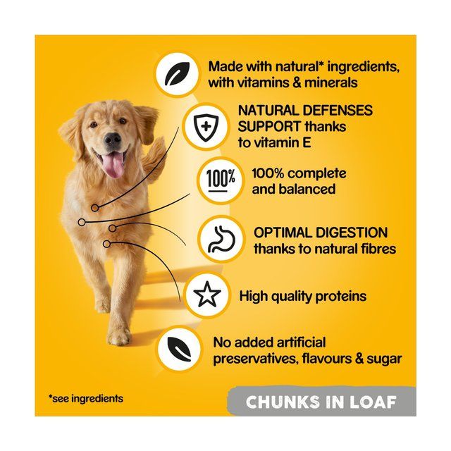 Pedigree Adult Wet Dog Food Tins Mixed in Loaf   6 x 400g