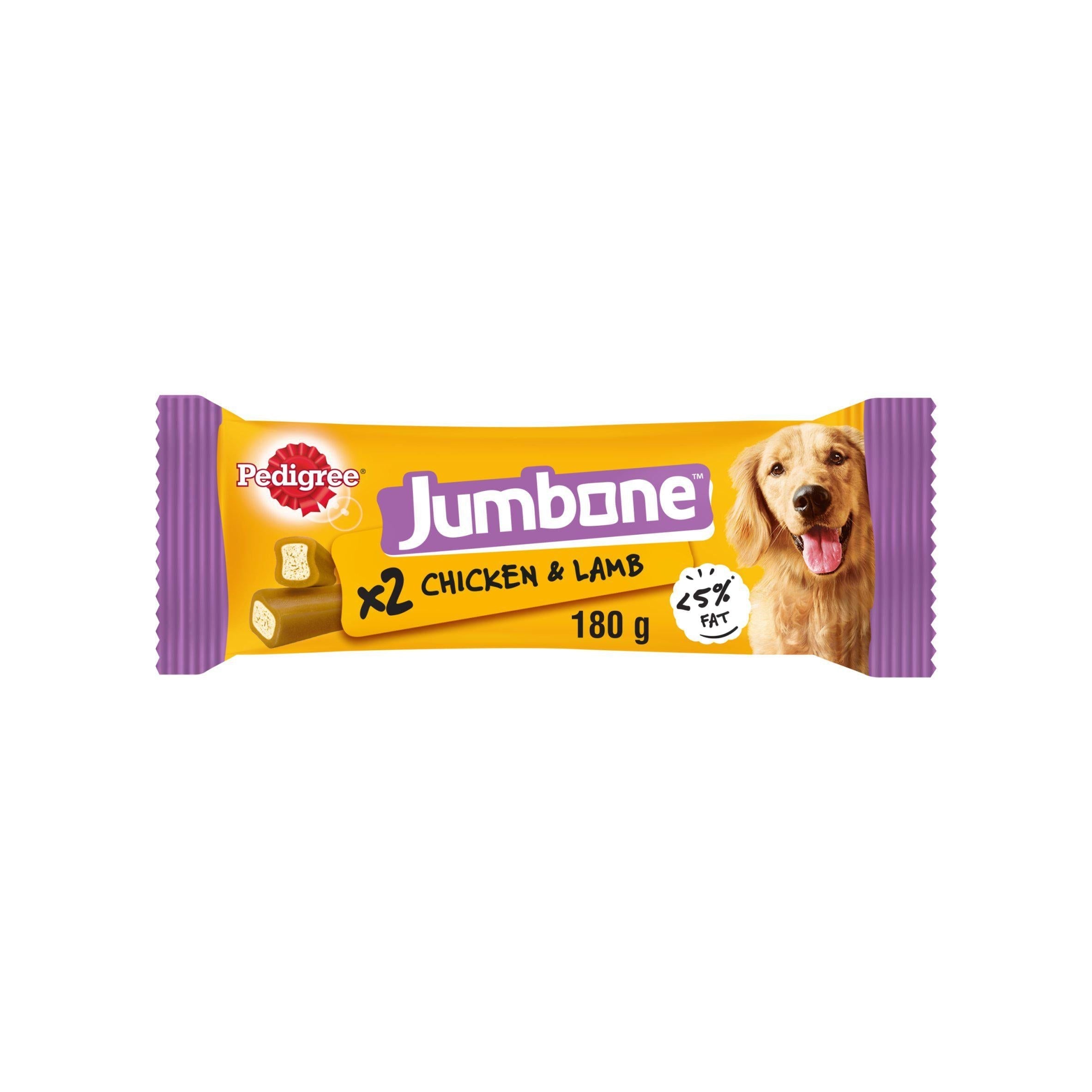 Pedigree Jumbone Chicken &amp;amp; Lamb Adult Medium Dog Treat Chews x2 180g