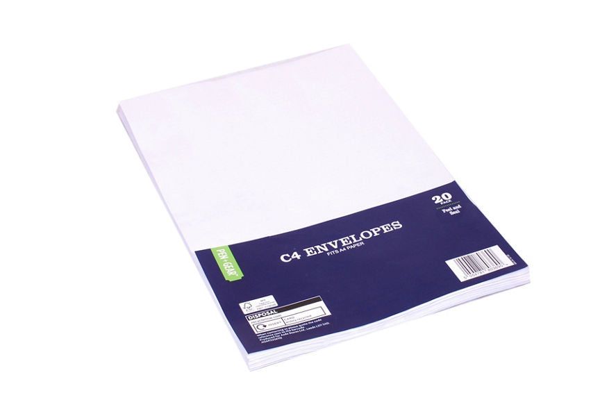 Pen &amp;amp; Gear C4 White Envelope 20 Pack