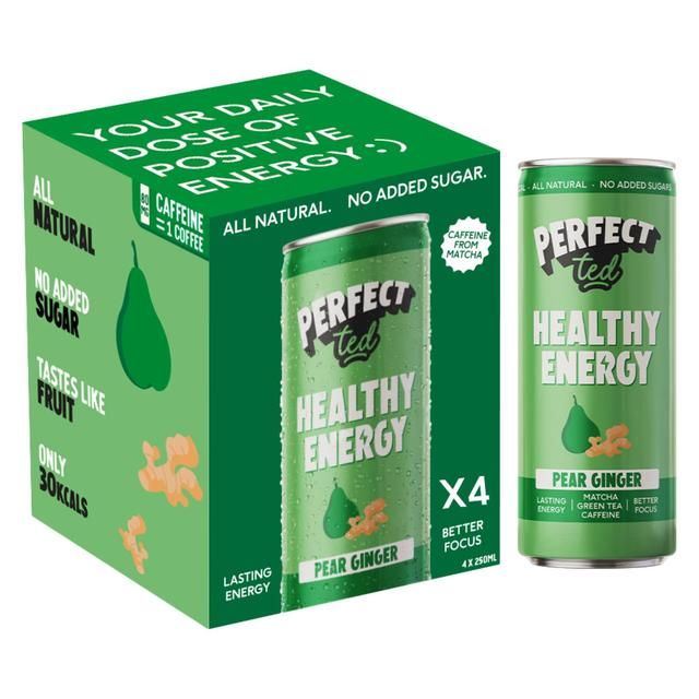 Perfect Ted Natural Energy Pear Ginger   4 x 250ml