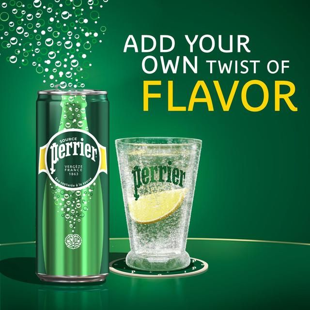 Perrier Sparkling Natural Mineral Water Fridgepack Cans   10 x 250ml