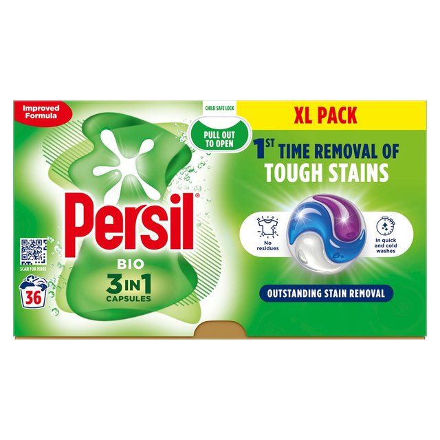 Persil Bio 3 in 1 Laundry Washing Detergent Capsules 36 Washes   36 per pack