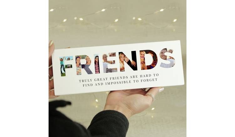 Personalised Message Friends Photo Upload Wooden Ornament