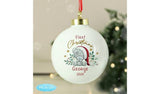 Personalised Message Tiny Tatty Teddy First Christmas Bauble