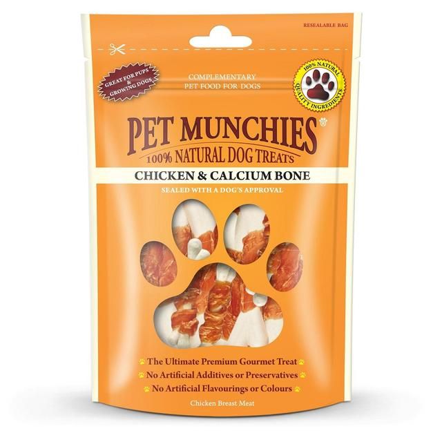 Pet Munchies 100% Natural Chicken &amp;amp; Calcium Bone Dog Treats   100g