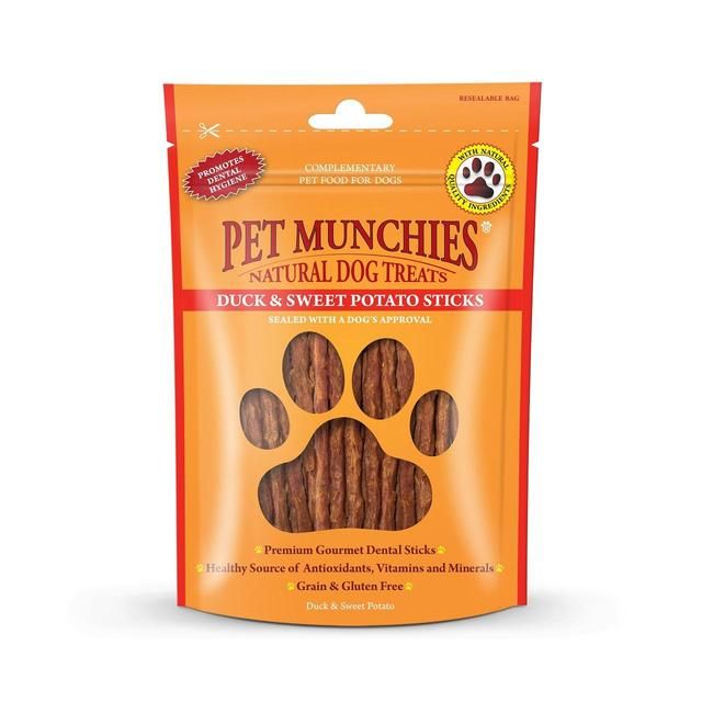 Pet Munchies Duck &amp;amp; Sweet Potato Sticks Dog Treat   90g
